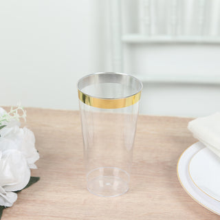 Elegant Gold Rim Clear Plastic Cups for Stylish Events