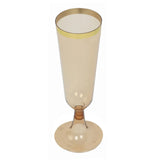 12 Pack Amber Gold Disposable Champagne Flutes with Gold Rim, 5oz Transparent Plastic#whtbkgd