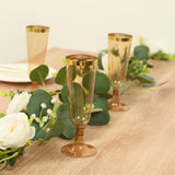 12 Pack Amber Gold Disposable Champagne Flutes with Gold Rim, 5oz Transparent Plastic Toasting 7inch