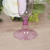 12 Pack Transparent Purple Disposable Champagne Flutes with Gold Rim, 5oz Plastic Toasting Cocktail