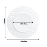 12 Pack | 7.5inch White Flair Rim Disposable Salad Plates, Plastic Dessert Appetizer Plates