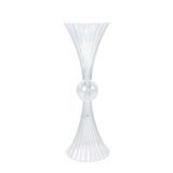 Clear modern vase with elegant design and ribbed texture. #whtbkgd