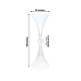 Clear decorative vase, 12 inches wide and 32 inches tall, with a 4.75-inch ball accent.
