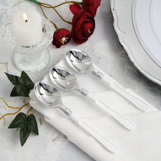 Light Silver Spoons with White Handles for Any Occasion