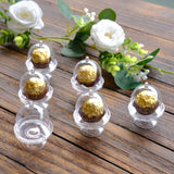 12 Pack 3" Clear Fillable Mini Pedestal Cake Stand Favor Boxes, Candy Treat Gift Boxes With Dome Lid