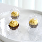 12 Pack 3" Clear Fillable Mini Pedestal Cake Stand Favor Boxes, Candy Treat Gift Boxes With Dome Lid