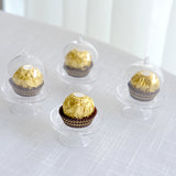 12 Pack 3" Clear Fillable Mini Pedestal Cake Stand Favor Boxes, Candy Treat Gift Boxes With Dome Lid