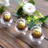 12 Pack 3" Clear Fillable Mini Pedestal Cake Stand Favor Boxes, Candy Treat Gift Boxes With Dome Lid