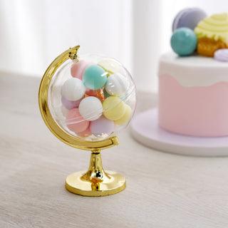 Elegant Clear Gold Fillable Mini Globe Candy Favor Boxes
