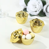 20 Pack Gold Vintage Rose Plastic Favor Boxes With Lids, Small Trinket Jewelry Keepsake