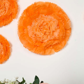 Elevate Your Event with Coral Orange Giant Carnation Paper Flowers