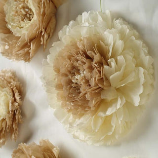 Transform Your Space with Taupe/Natural Giant Carnation 3D Paper Flowers