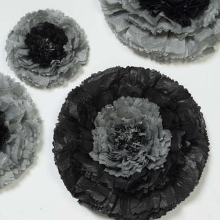Charcoal Gray Giant Carnation 3D Paper Flowers - Perfect for Any Event