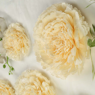Elevate Your Event Decor with Ivory/Cream Giant Carnation 3D Paper Flowers