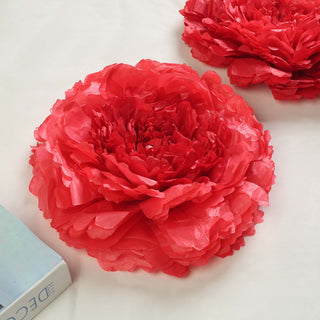 Create a Captivating Atmosphere with the Red Giant Carnation 3D Paper Flowers Wall Decor