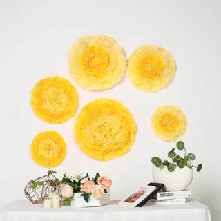 Brighten Up Your Space with Yellow Giant Carnation 3D Paper Flowers Wall Decor