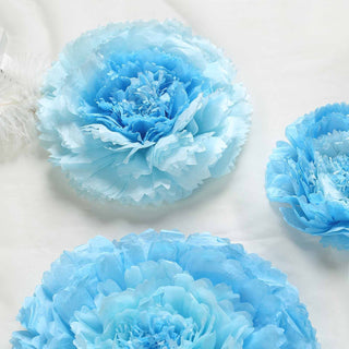Elevate Your Event Decor with Aqua/Blue Carnation 3D Paper Flowers