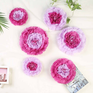 Add a Touch of Elegance with Lavender Carnation 3D Paper Flowers Wall Decor