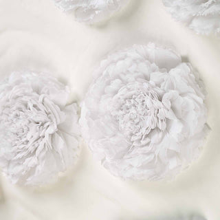 Create Unforgettable Events with our Set of 6 White Carnation 3D Paper Flowers
