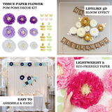 Tissue paper flower pom pom decor kit for easy party and wedding backdrop decoration