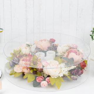 Elevate Your Event Decor with the Clear Round Acrylic Transparent Fillable Display Box Cake Stand