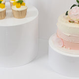 Set of 5 White Acrylic Cake Stands, Round Display Pedestal Riser With Hollow Bottom