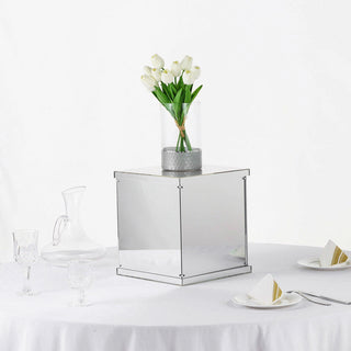 Elegant Silver Mirrored Acrylic Display Box