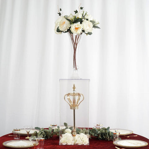 Acrylic display box with a vase and crown centerpiece
