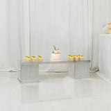 46x12inch Silver Acrylic Table Top Bridge for Rectangular Pillar Pedestal Stands