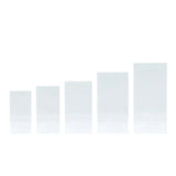 Set of 5 Clear Acrylic Pedestal Stands – Pre-Assembled Rectangular Display Risers for Retail#whtbkgd