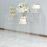 Set of 5 Clear Acrylic Pedestal Stands – Pre-Assembled Rectangular Display Risers for Retail