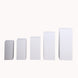 Set of 5 White Metal Rectangular Prop Pedestal Stands Backdrop Decor, Plinth Pillar Display Boxes#whtbkgd