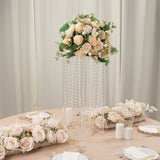 24inch Heavy Duty Acrylic Flower Pedestal Stand with Hanging Crystal Beads