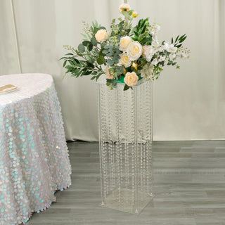 Elevate Your Event Decor with the 32" Heavy Duty Acrylic Flower Pedestal Stand