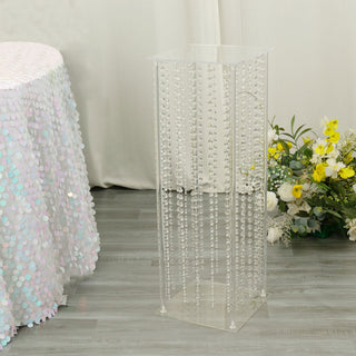 Indulge in Timeless Beauty with the Clear Acrylic Flower Pedestal Stand
