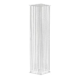 48inch Heavy Duty Acrylic Flower Pedestal Stand with Hanging Crystal Beads#whtbkgd