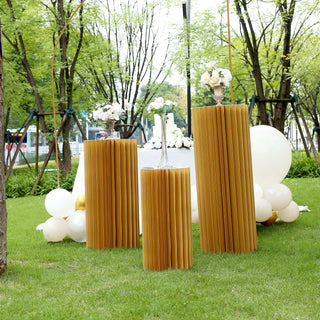 Create Unforgettable Moments with the Gold Cylinder Display Column