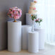 Set of 5 | White Metal Cylinder Prop Pedestal Stands Backdrop Decor