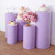 Set of 5 Lavender Cylinder Stretch Fitted Pedestal Pillar Prop Covers