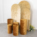 Set of 5 Gold Crushed Velvet Cylinder Pillar Prop Covers, Premium Pedestal Plinth Display Box Stand 