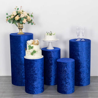 Transform Your Event with Royal Blue Velvet Pillar Covers