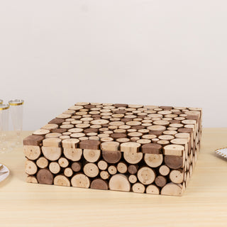 <h3 style="margin-left:0px;"><strong>Rustic Natural Wooden Slices Square Cake Stand</strong>