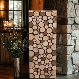 30inch Natural Wooden Slices Pillar Prop Pedestal Stand, Rustic Farmhouse Wood Riser Rectangular