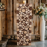 36inch Natural Wooden Slices Pillar Prop Pedestal Stand, Rustic Farmhouse Wood Riser Rectangular