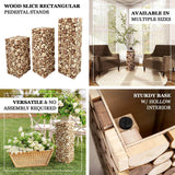 24inch Natural Wooden Slices Pillar Prop Pedestal Stand, Rustic Farmhouse Wood Riser Rectangular