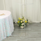 46inch Heavy Duty Acrylic Flower Pedestal Stand with Square Bases