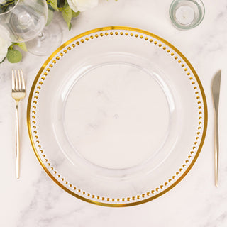 Add Elegance to Your Table with Clear Gold Acrylic Charger Plates