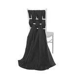5 Pack | 22x78 inches Black DIY Premium Designer Chiffon Chair Sashes 