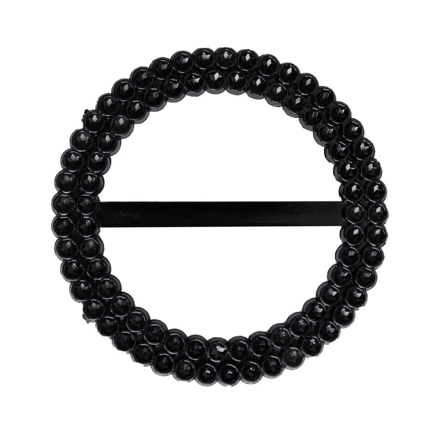 Black Diamond Circle Napkin Ring Pin Brooch, Rhinestone Chair Sash Bow Buckle#whtbkgd