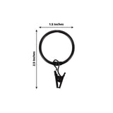 50 Pack Black Metal Openable Curtain Clip Rings, Heavy Duty Rustproof Drapery Backdrop Clips